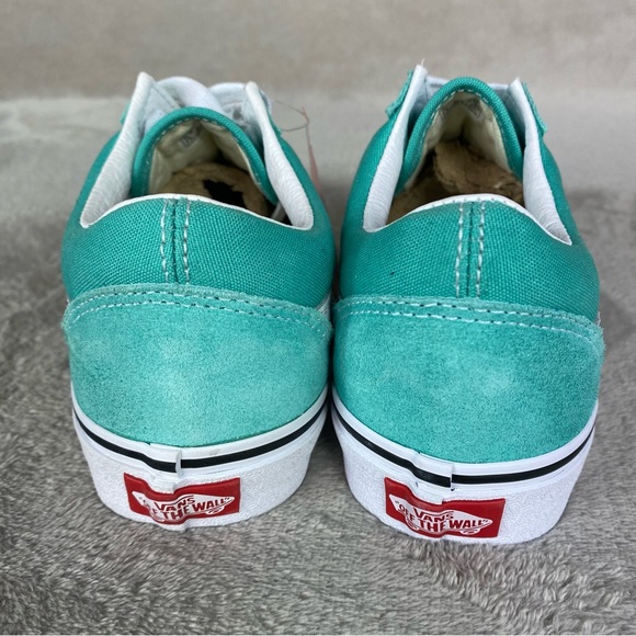Vans Old Skool Womens Sneakers Size 8 Green White Suede Skate Shoes NEW - Picture 7 of 10